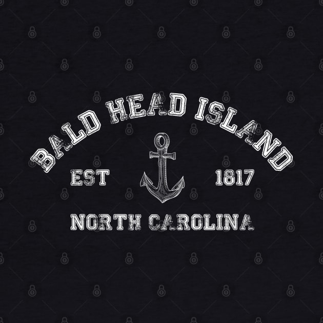 Bald Head Island, North Carolina Vintage Nautical Anchor Retro by Contentarama